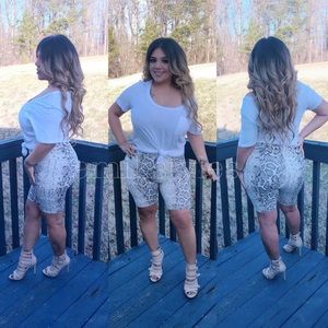 Snake print biker shorts